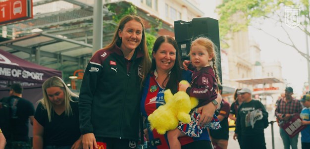 Holyman does the rounds at Maroons fan fest