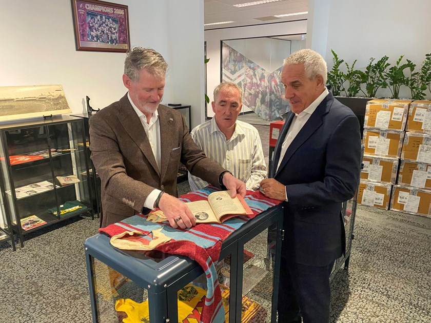 QRL History Committee members Steve Haddan and Paul Hayes with Pete McCrystal.