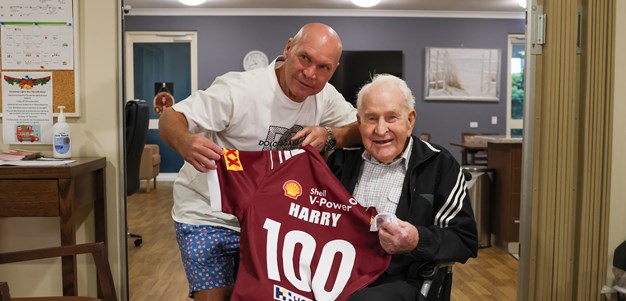 Harry turns 100 as Alfie drops in to get the party started