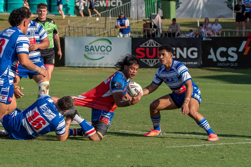 Redbank Plains threw everything at Brothers in their fightback. Photo: Bruce Clayton Photography