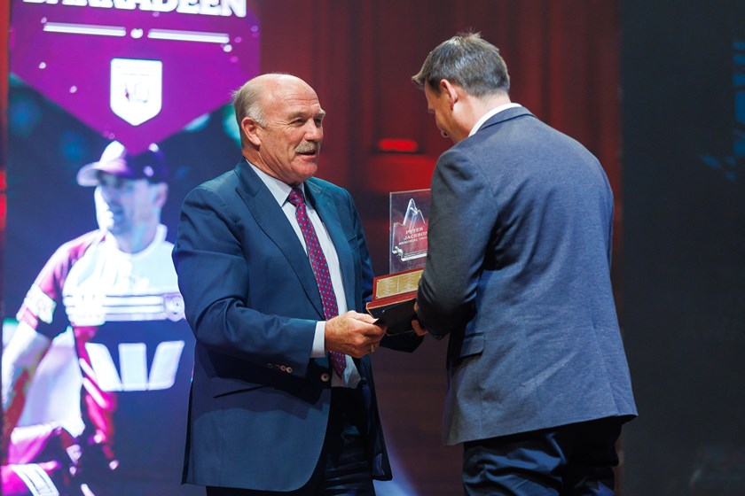 Barra receiving his award. Photo: Josh Woning/QRL