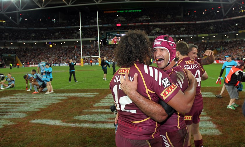 Thaiday and Thurston. Photo: NRL Imagery