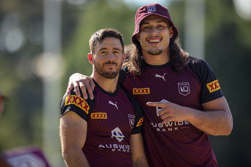 With Ben Hunt. Photo: NRL Imagery