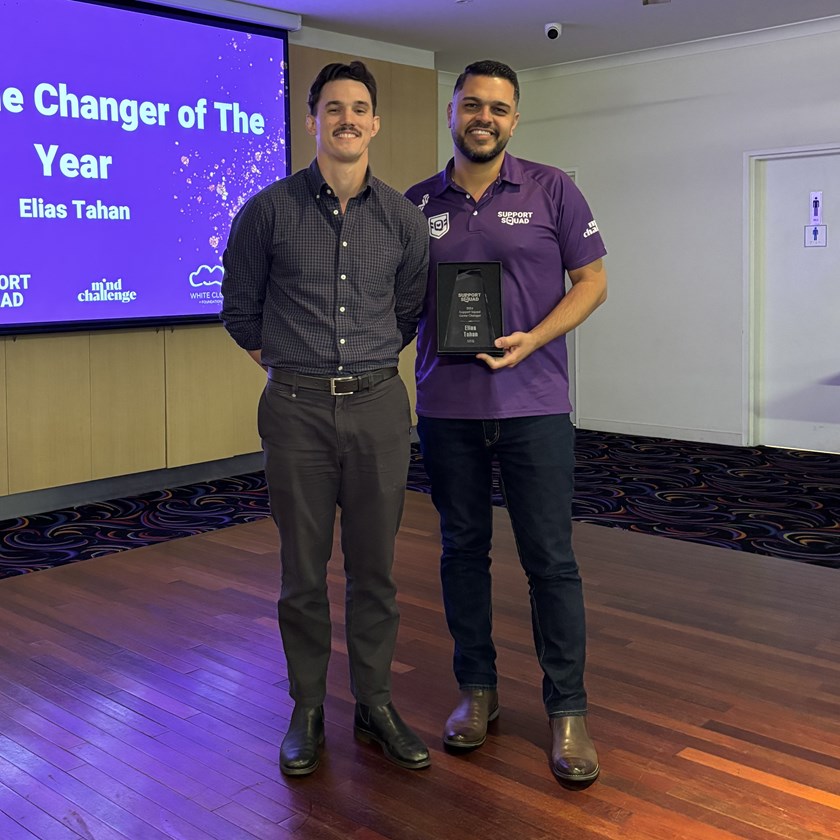 QRL South East wellbeing and education manager Dave Sheridan with Elias Tahan.