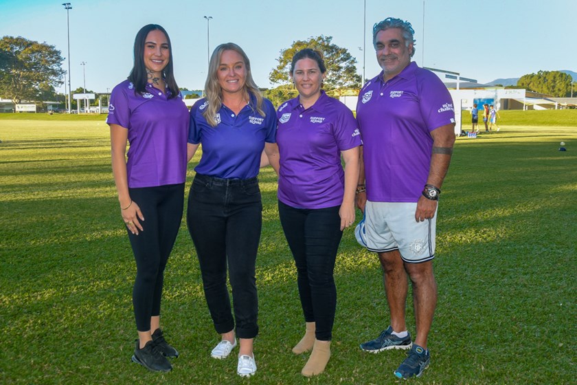L-R Brothers Cairns Support Squad additions. Chantelle Tukaokao, QRL North wellbeing manager Nicky Thomas, Emily Bin Awel and Paul Sodhi. 