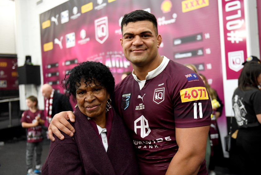 Fifita with his grandmother. Photo: NRL Imagery