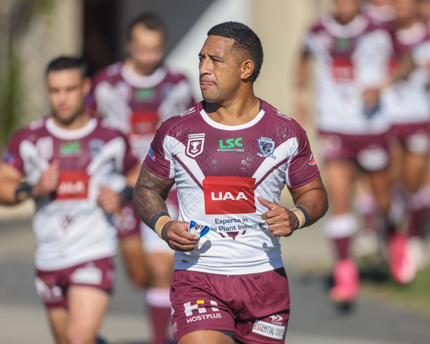 Sauiluma leading out the Bears. Photo: Dylan Parker/QRL