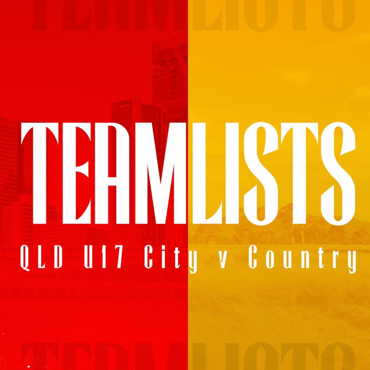 Queensland Under 17 City versus Country team lists