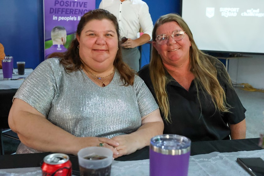 QRL Central Support Squad Person of the Year and Bundaberg Junior Rugby League secretary Christine Hicks with her sister and Bundaberg Junior Rugby League treasurer Gaye McCormack.