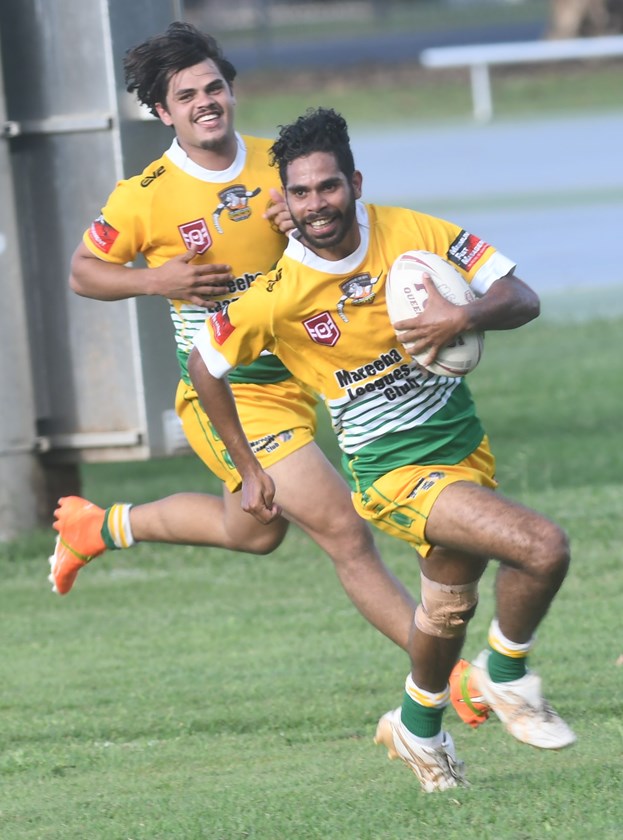 Mareeba's Ty Grogan crossing for one of his four tries. Photo: Darryl Day