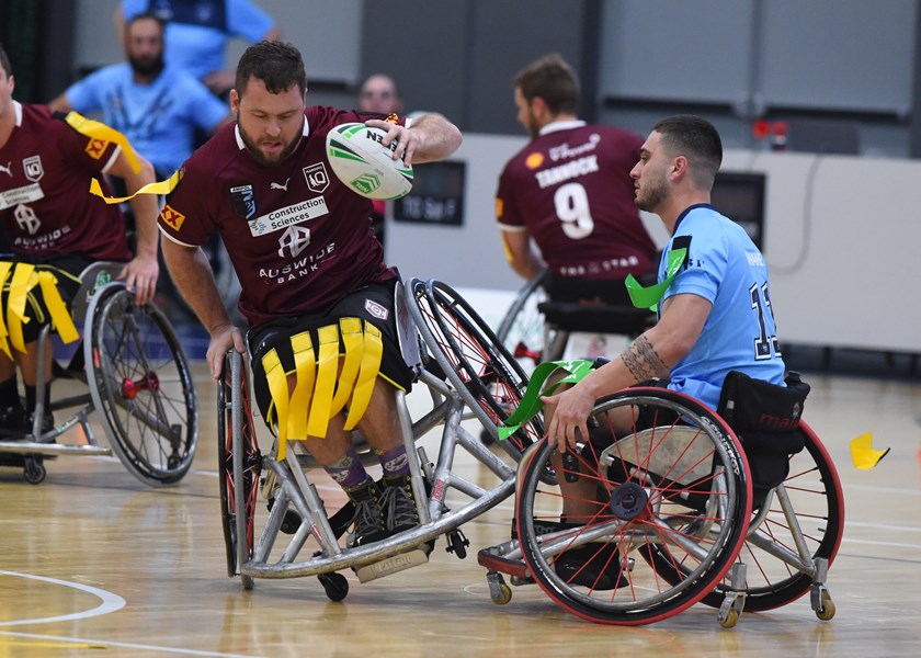 Harre in action at the 2022 Wheelchair State of Origin. Photo: Scott Radford-Chisholm/QRL