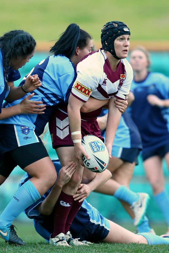 Queensland Outback coach Nicole Richards representing Queensland in 2014.