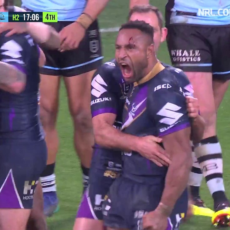 Justin Olam scores his first NRL try for Storm