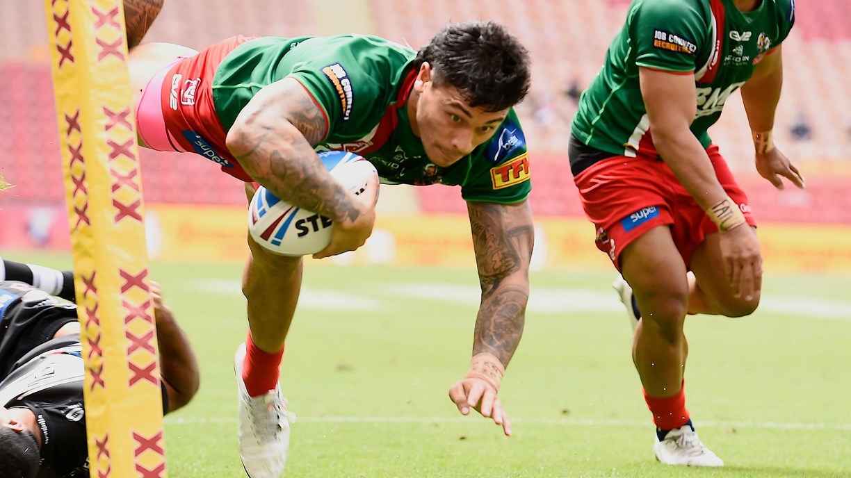 Tyson Gamble of the Broncos in action during the Round 22 NRL