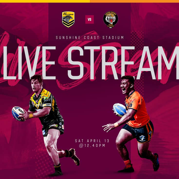 Live stream: Sunshine Coast Falcons vs Easts Tigers