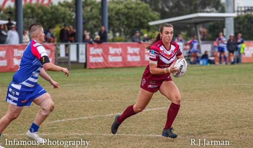 Lauren Sims in action for Kawana in 2021. Photo: Ritchie Jarman